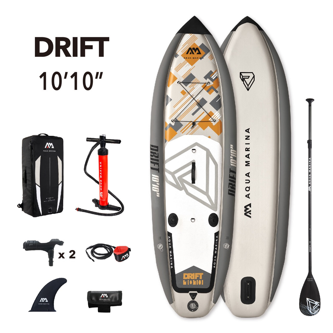 Rent from MontanaBoarders.com for fishing iSUP like this Drift Inflatable fishing paddleboard by Aqua Marina. At 10'10 ft, carry bag, hand pump, cooler, and two fishing rod holders, you can reel them in all day. Rent from MTboarders or buy now from e-boarders.com