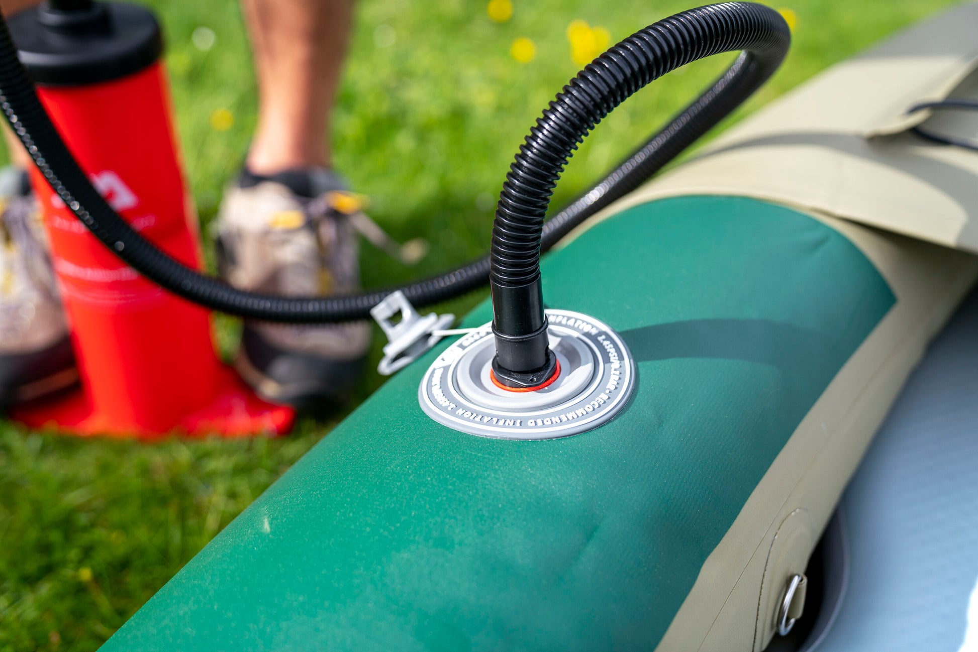 Inflatable fishing kayak rental with rod holders and gear space—ideal for solo anglers on Flathead Lake, Echo Lake, Swan Lake, Whitefish Lake or surrounding lakes in the Flathead Valley, delivered to docks and lakeside camps. Rent at MontanaBoarders.com