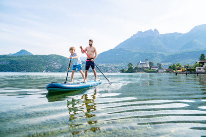 Family-size XL inflatable paddleboard rental for up to 6 riders—delivered to docks, cabins, and vacation homes in Flathead Valley, Montana. Rent at MontanaBoarders.com and purchase from flagship partner eboarders.com