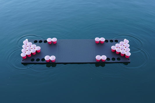 Montana Boarders floating beer pong game for Flathead lakefront parties. Pickup in Somers or delivered to Lakeside, Bigfork, Whitefish, and everywhere in between.