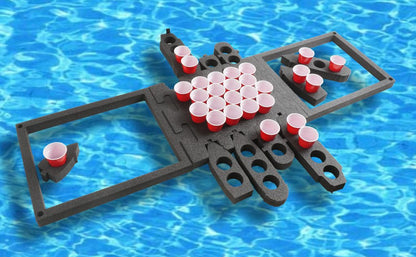 Floating beer pong game rental by Montana Boarders for group events, bachelor parties, and lake days in the Flathead Valley. PIckup or have delivered.