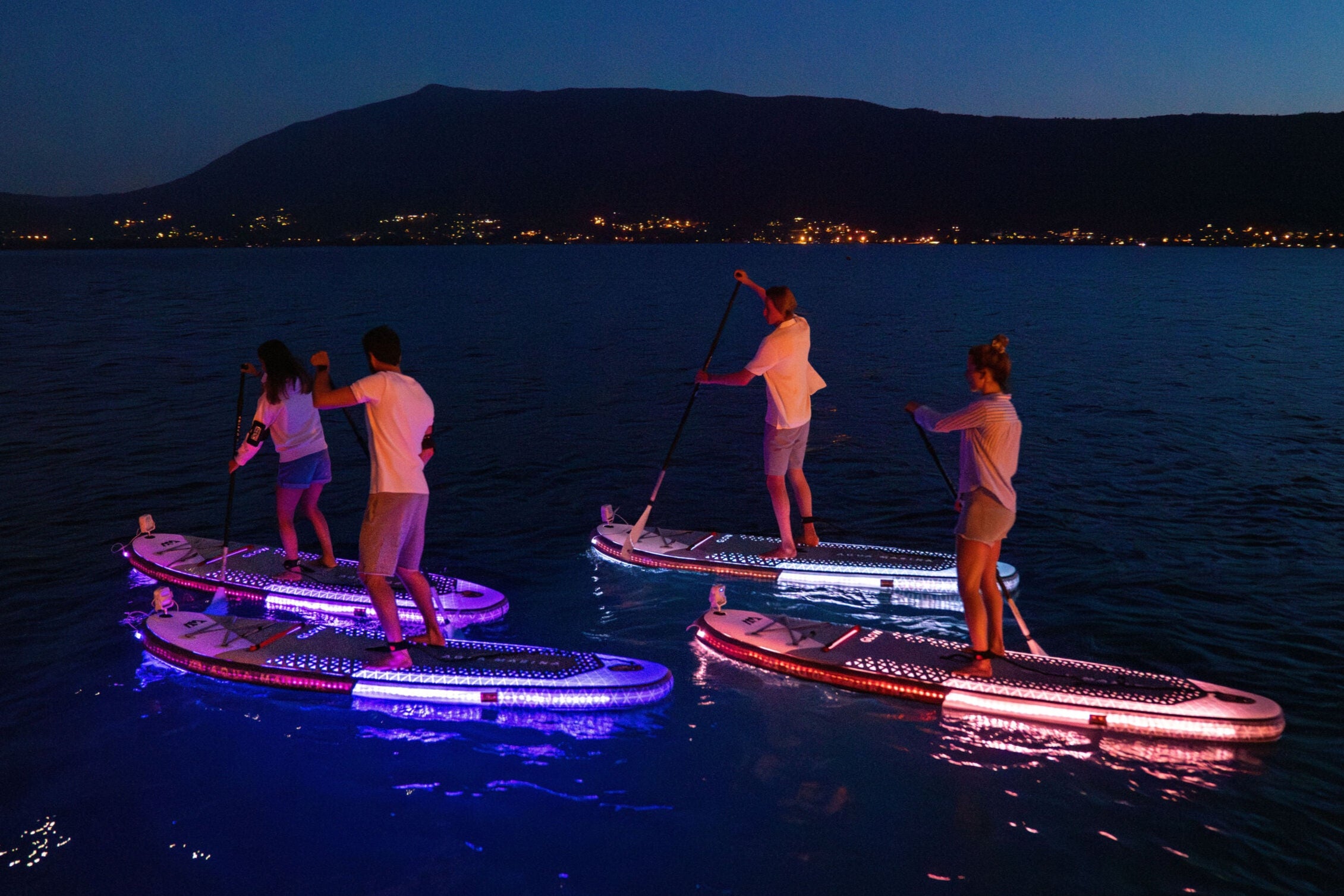 Glow into the night with Moonlight Paddle Party sessions and guided night tours at MontanaBoardingSchool.com or rent glow paddleboards for daily and weekly durations from MontanaBoarders.com