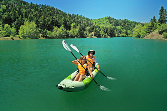 Family inflatable kayak rentals for 1, 2, or 3 paddlers—delivered to lake docks, vacation homes, and campsites in Whitefish, Echo Lake, Swan Lake, Flathead Lake and across the Flathead Valley, Montana. Rent at MontanaBoarders.com. Paddle lessons at MontanaBoardingSchool.com
